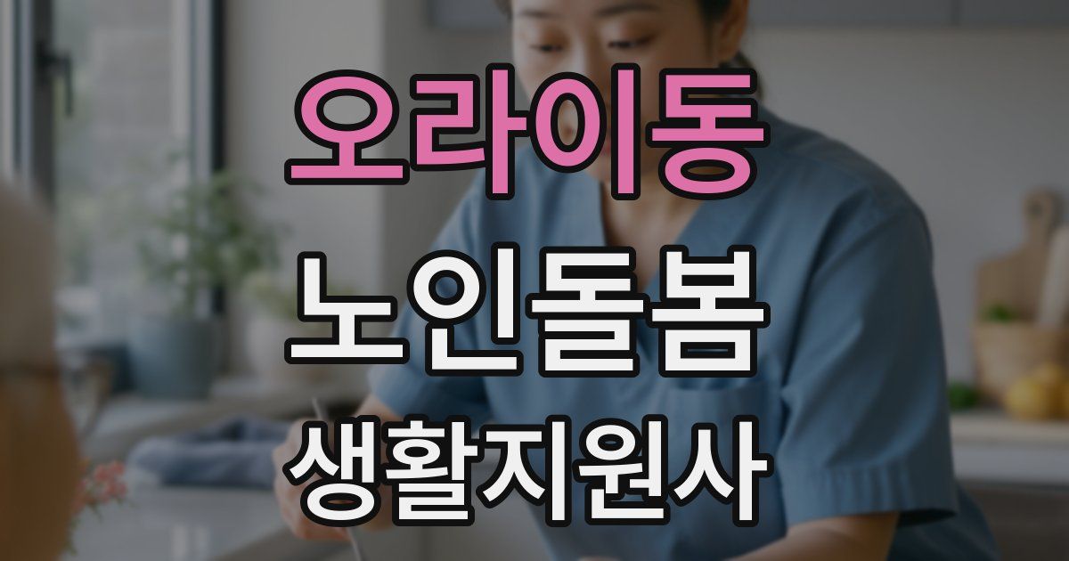 오라이동 노인돌봄생활지원사 자격증