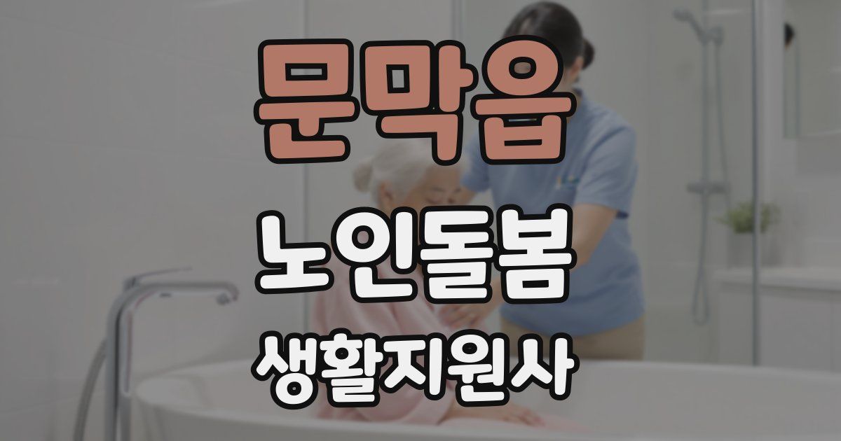 문막읍 노인돌봄생활지원사 자격증