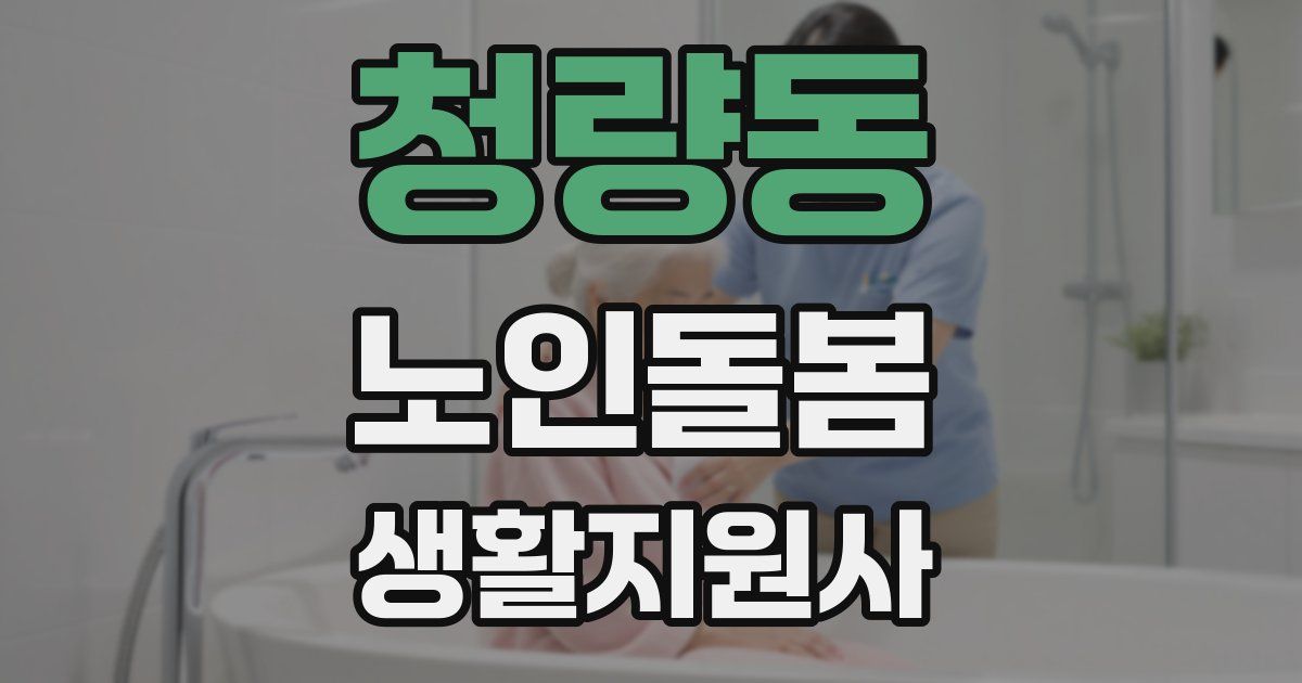 청량동 노인돌봄생활지원사 자격증