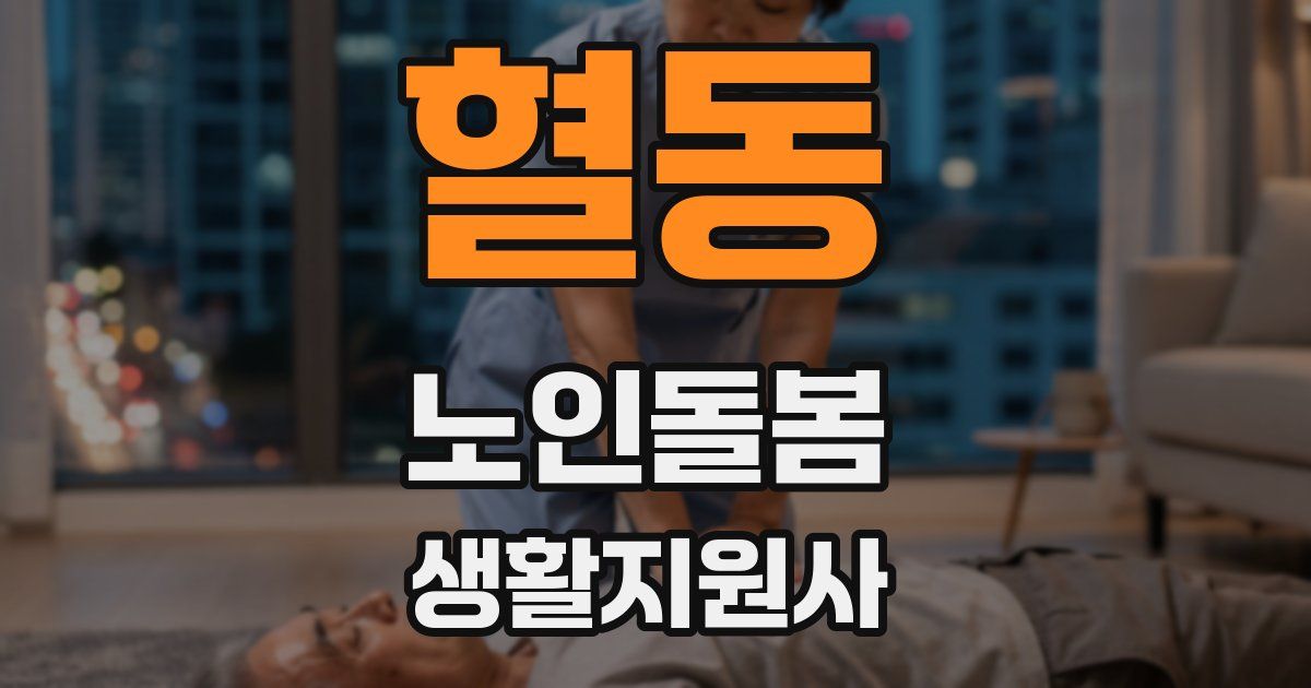 혈동 노인돌봄생활지원사 자격증