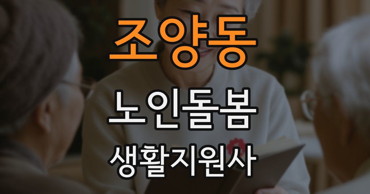 조양동 노인돌봄생활지원사 자격증