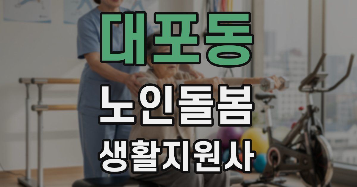 대포동 노인돌봄생활지원사 자격증
