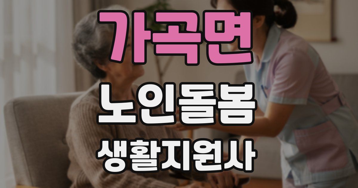 가곡면 노인돌봄생활지원사 자격증