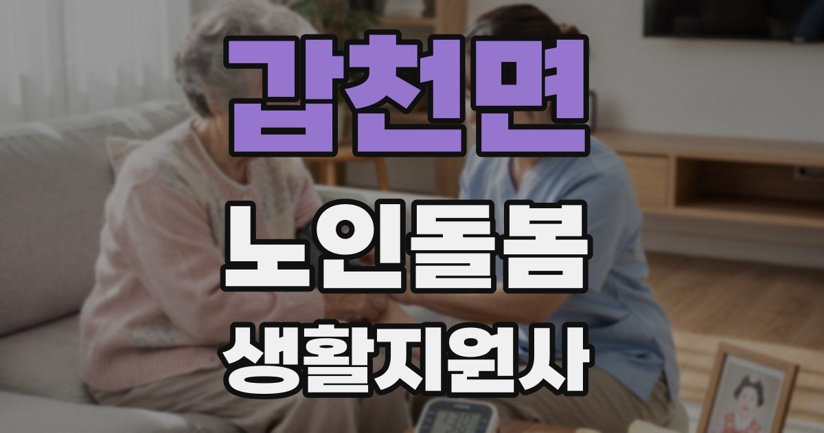 갑천면 노인돌봄생활지원사 자격증
