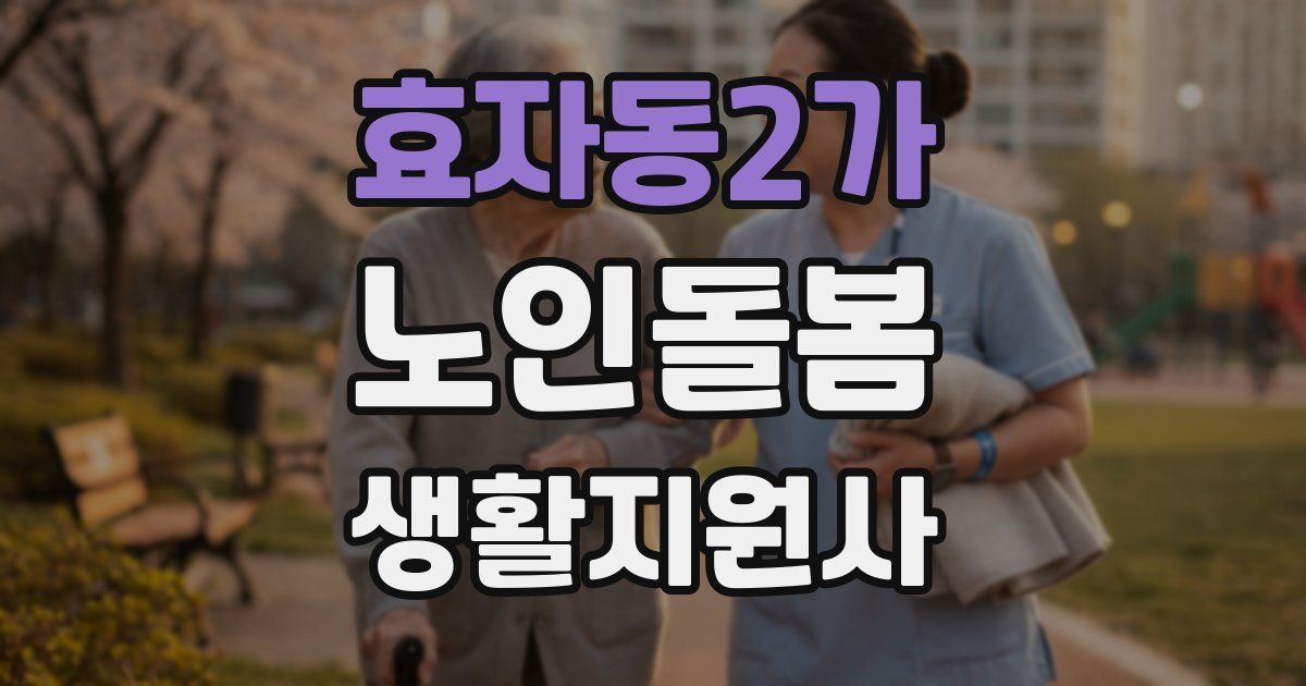 효자동2가 노인돌봄생활지원사 자격증