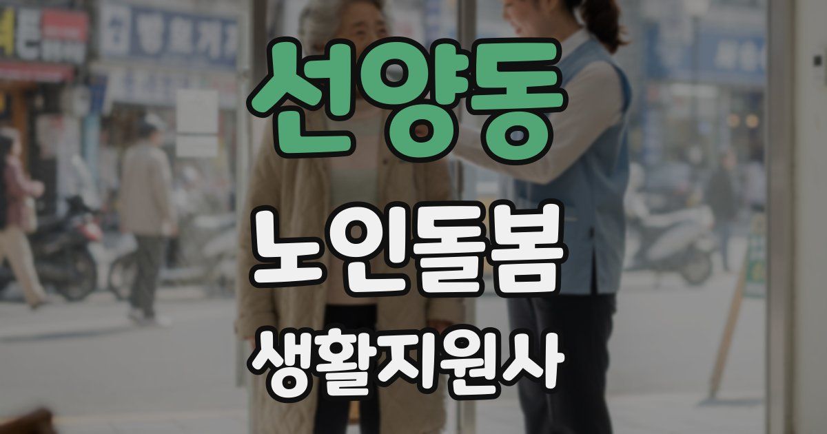선양동 노인돌봄생활지원사 자격증