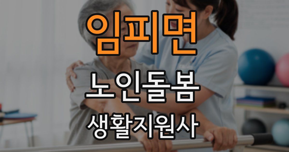 임피면 노인돌봄생활지원사 자격증
