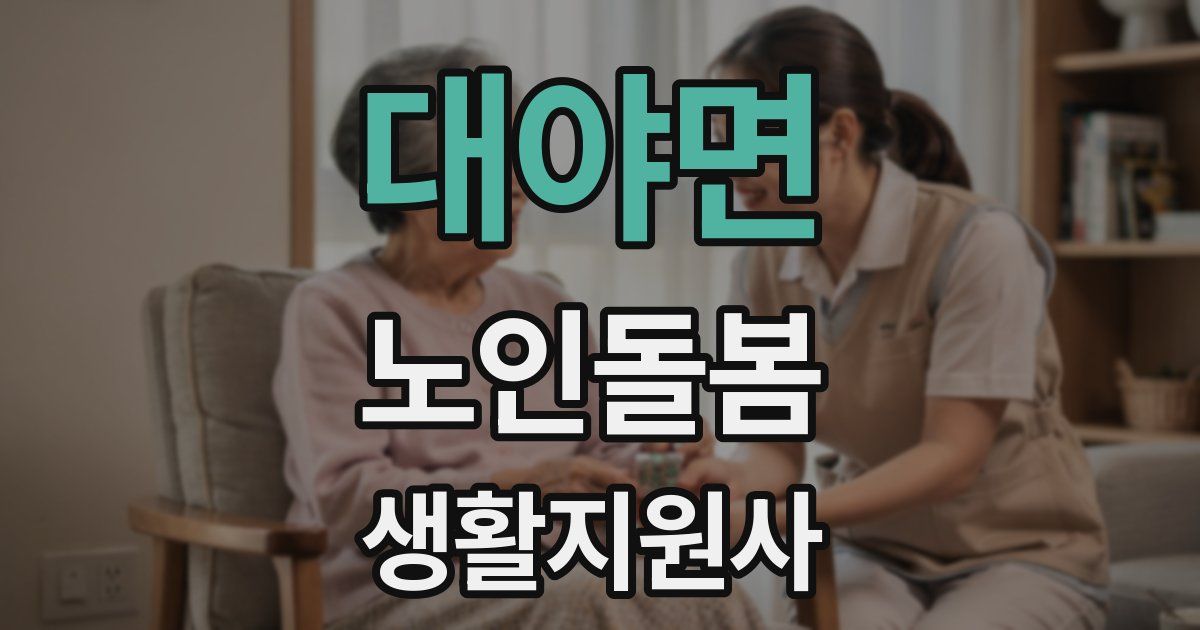 대야면 노인돌봄생활지원사 자격증