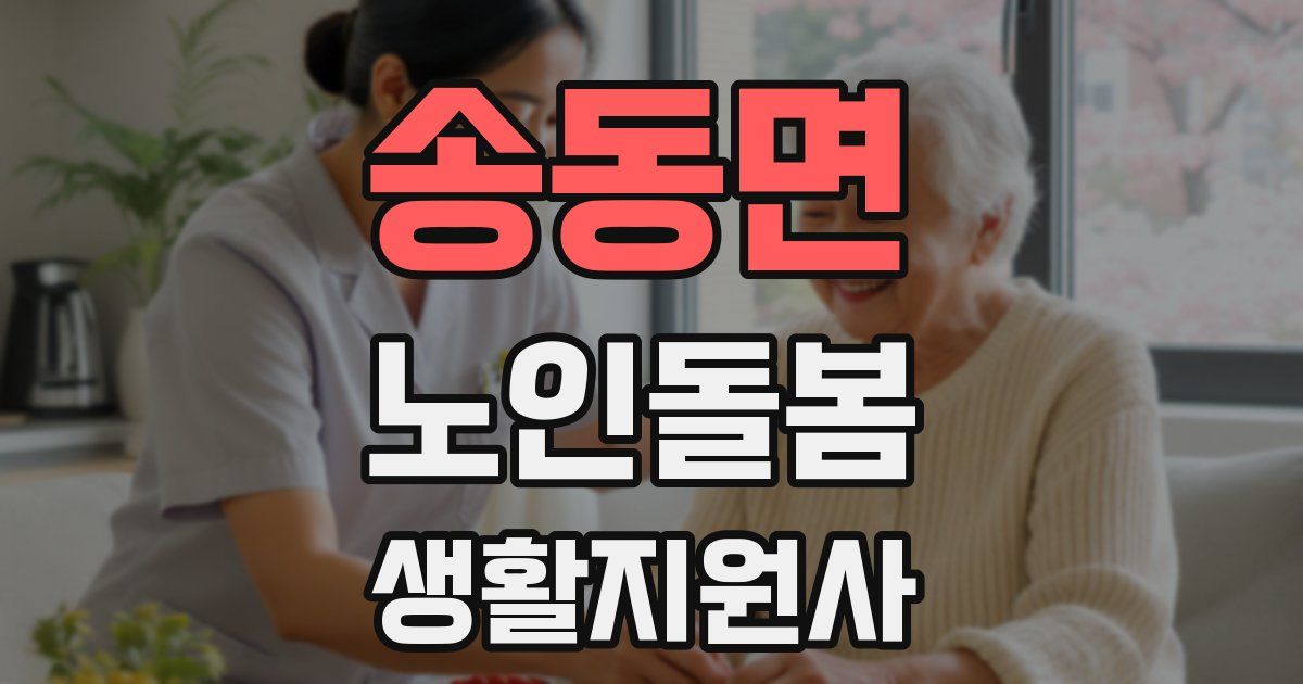 송동면 노인돌봄생활지원사 자격증