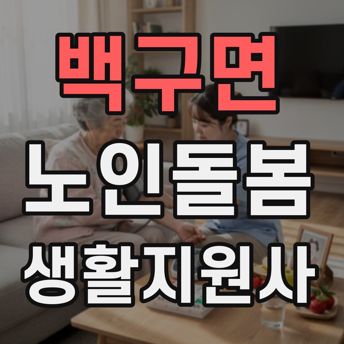 백구면 노인돌봄생활지원사 자격증