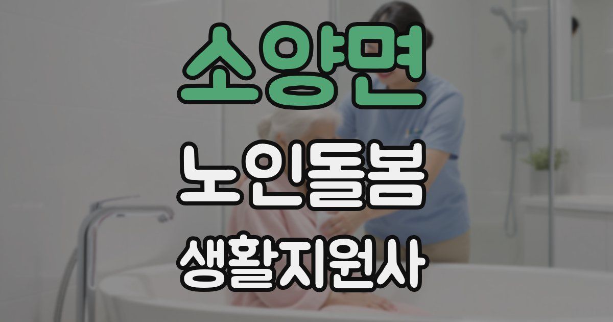 소양면 노인돌봄생활지원사 자격증