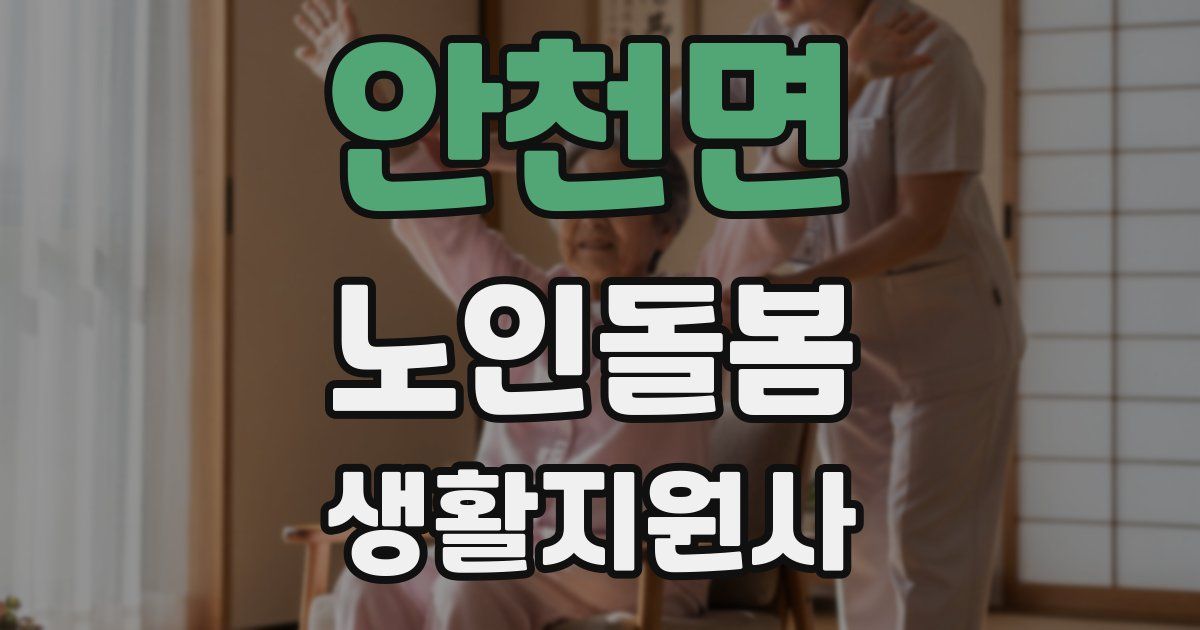 안천면 노인돌봄생활지원사 자격증