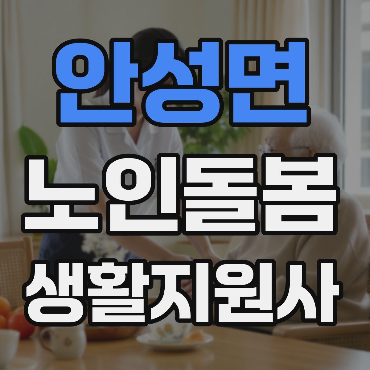 안성면 노인돌봄생활지원사 자격증