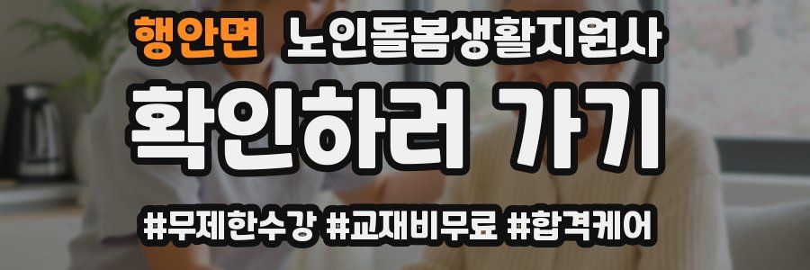 행안면 노인돌봄생활지원사 자격증