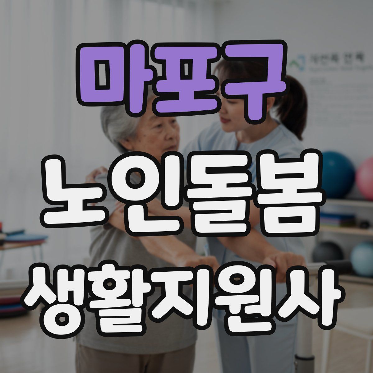 마포구 노인돌봄생활지원사 자격증