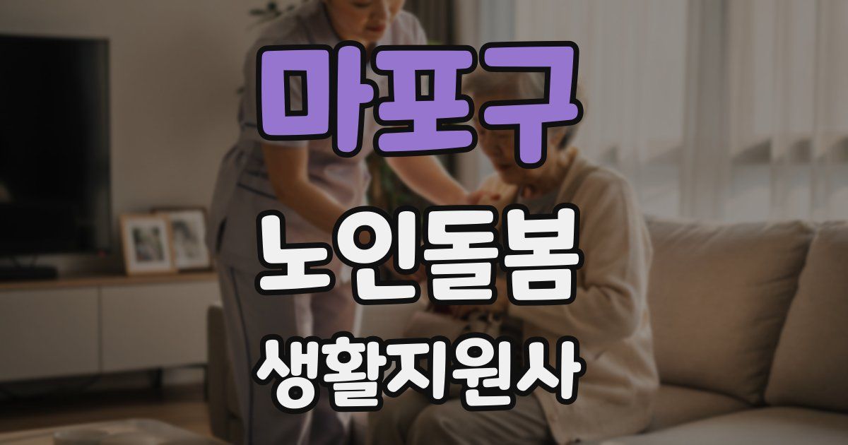 마포구 노인돌봄생활지원사 자격증