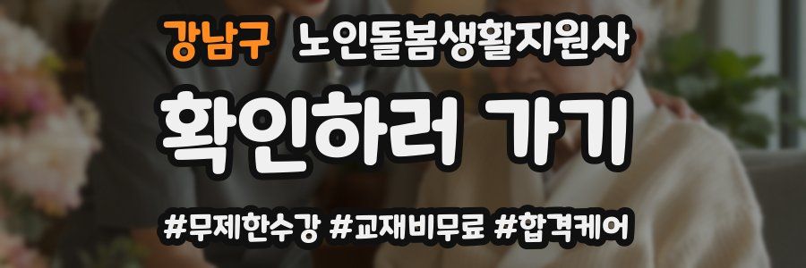 강남구 노인돌봄생활지원사 자격증