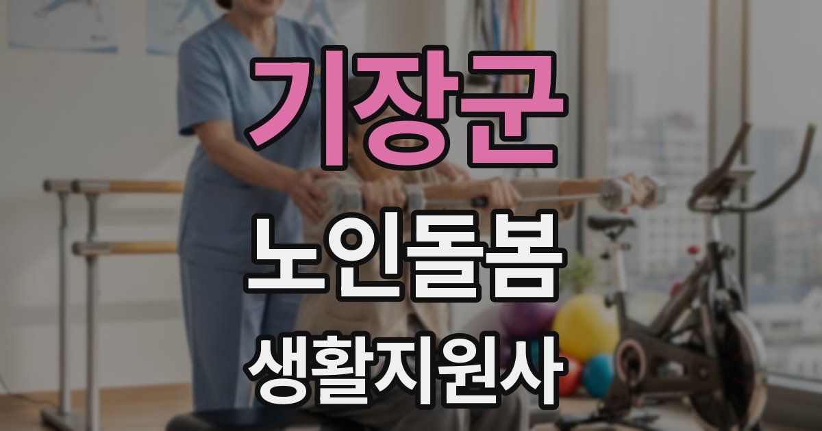 기장군 노인돌봄생활지원사 자격증