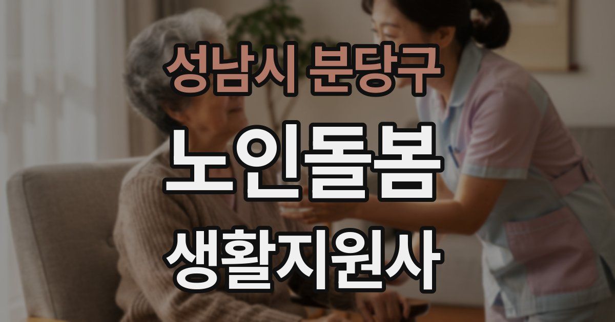 성남시 분당구 노인돌봄생활지원사 자격증