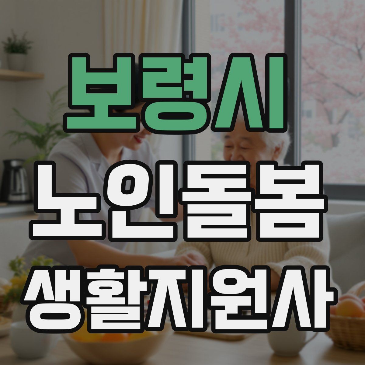 보령시 노인돌봄생활지원사 자격증 감염 취약 어르신을 위한 주의사항