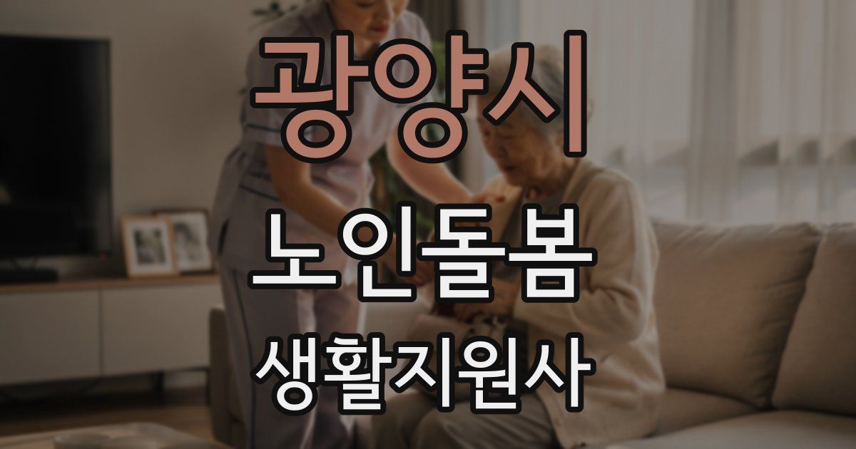 광양시 노인돌봄생활지원사 자격증
