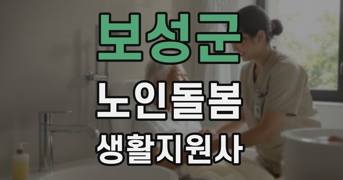 보성군 노인돌봄생활지원사 자격증
