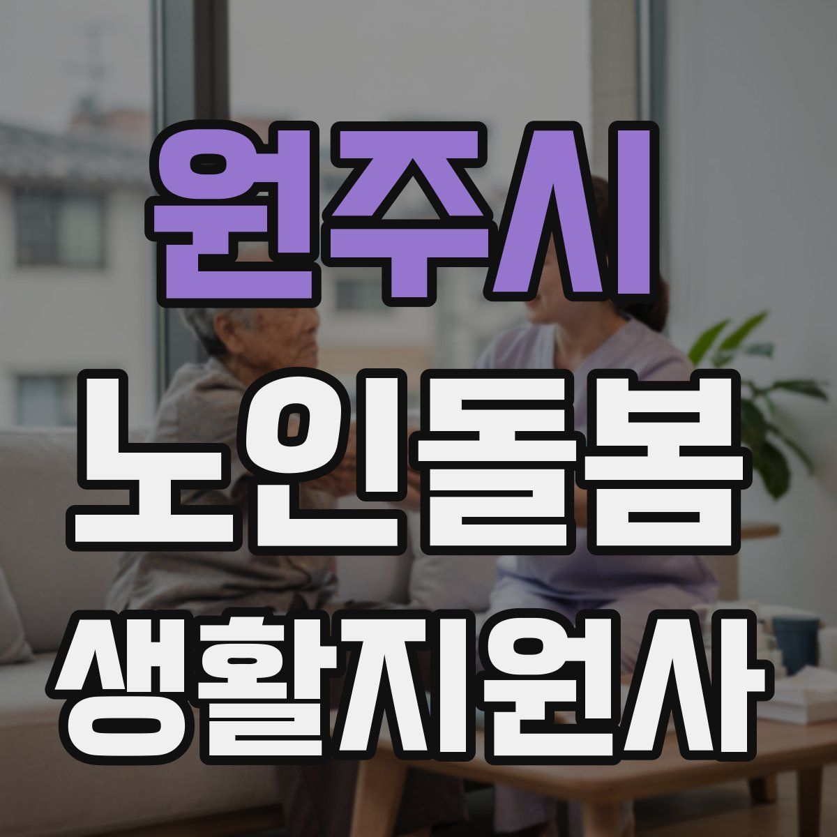 원주시 노인돌봄생활지원사 자격증