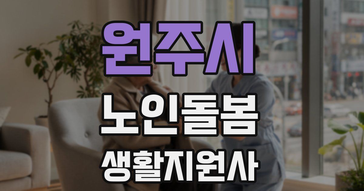원주시 노인돌봄생활지원사 자격증