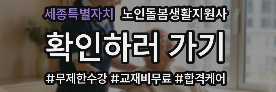 세종특별자치 노인돌봄생활지원사 자격증