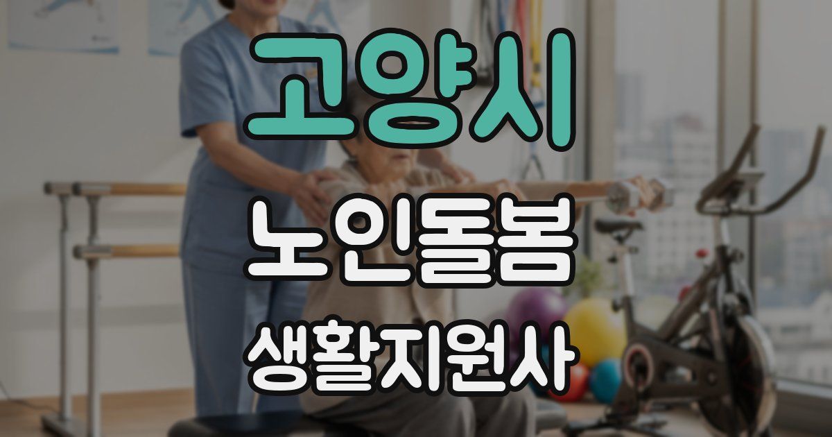 고양시 노인돌봄생활지원사 자격증