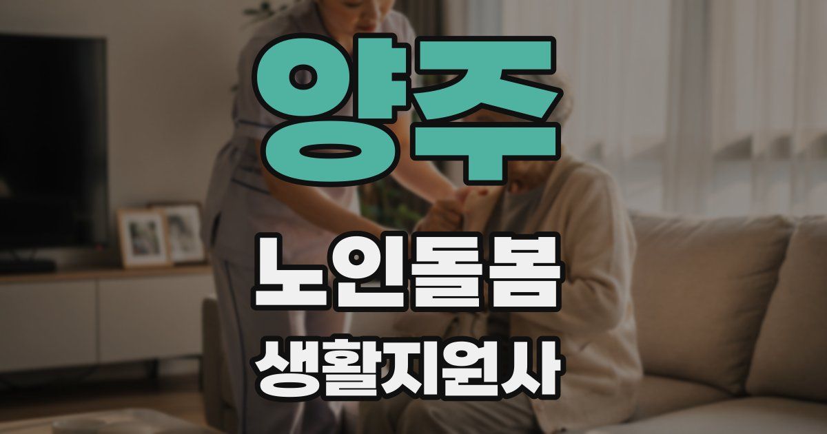 양주 노인돌봄생활지원사 자격증