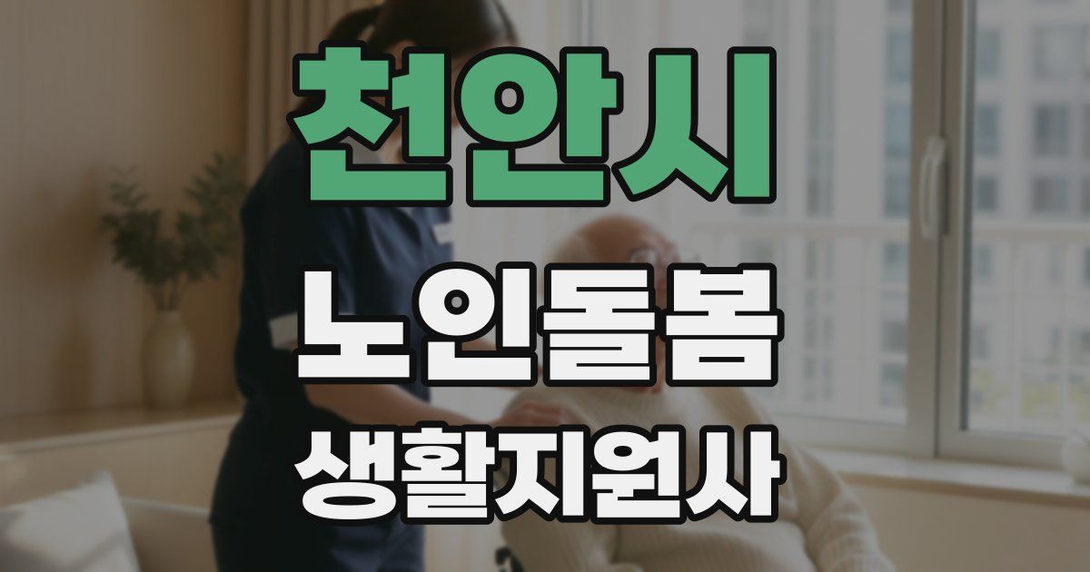 천안시 노인돌봄생활지원사 자격증