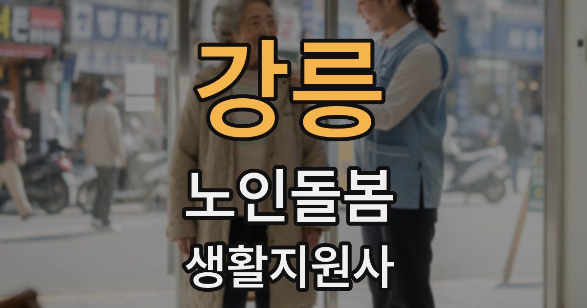 강릉 노인돌봄생활지원사 자격증