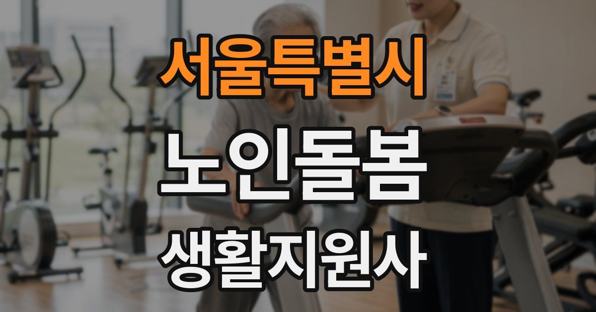 서울특별시 노인돌봄생활지원사 자격증