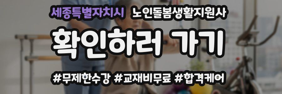 세종특별자치시 노인돌봄생활지원사 자격증