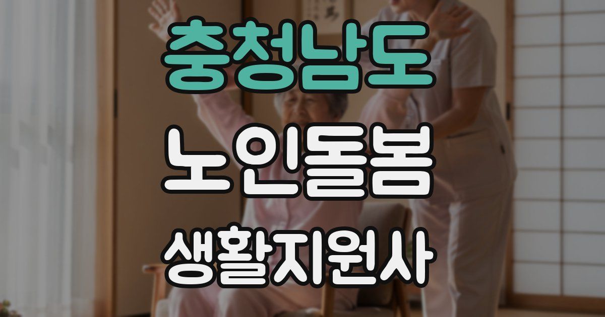 충청남도 노인돌봄생활지원사 자격증