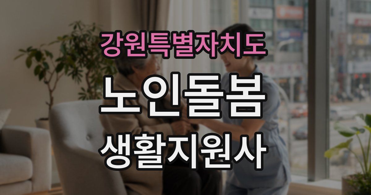 강원특별자치도 노인돌봄생활지원사 자격증