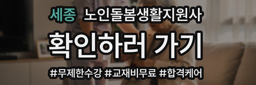 세종 노인돌봄생활지원사 자격증