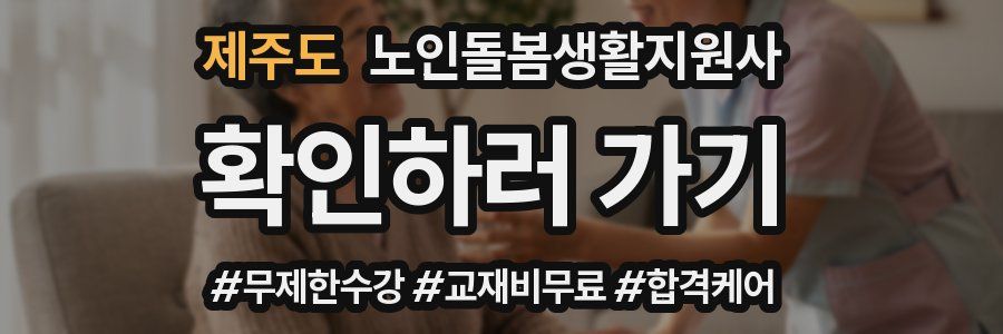 제주도 노인돌봄생활지원사 자격증