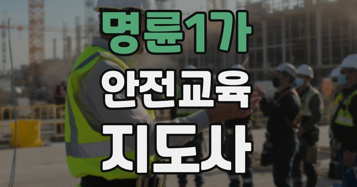 명륜1가 안전교육지도사 자격증