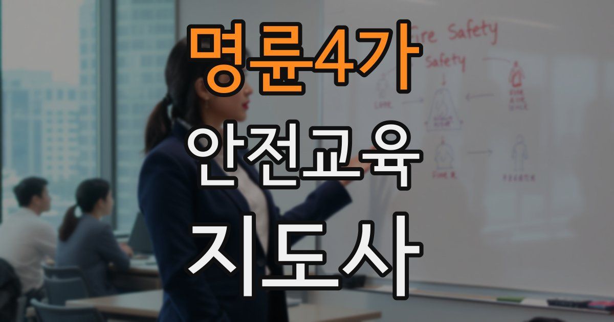 명륜4가 안전교육지도사 자격증