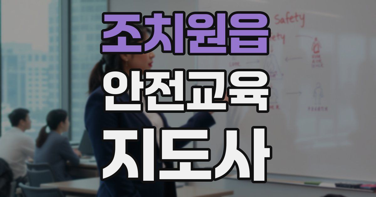 조치원읍 안전교육지도사 자격증
