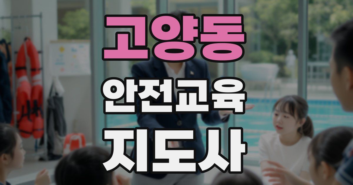 고양동 안전교육지도사 자격증