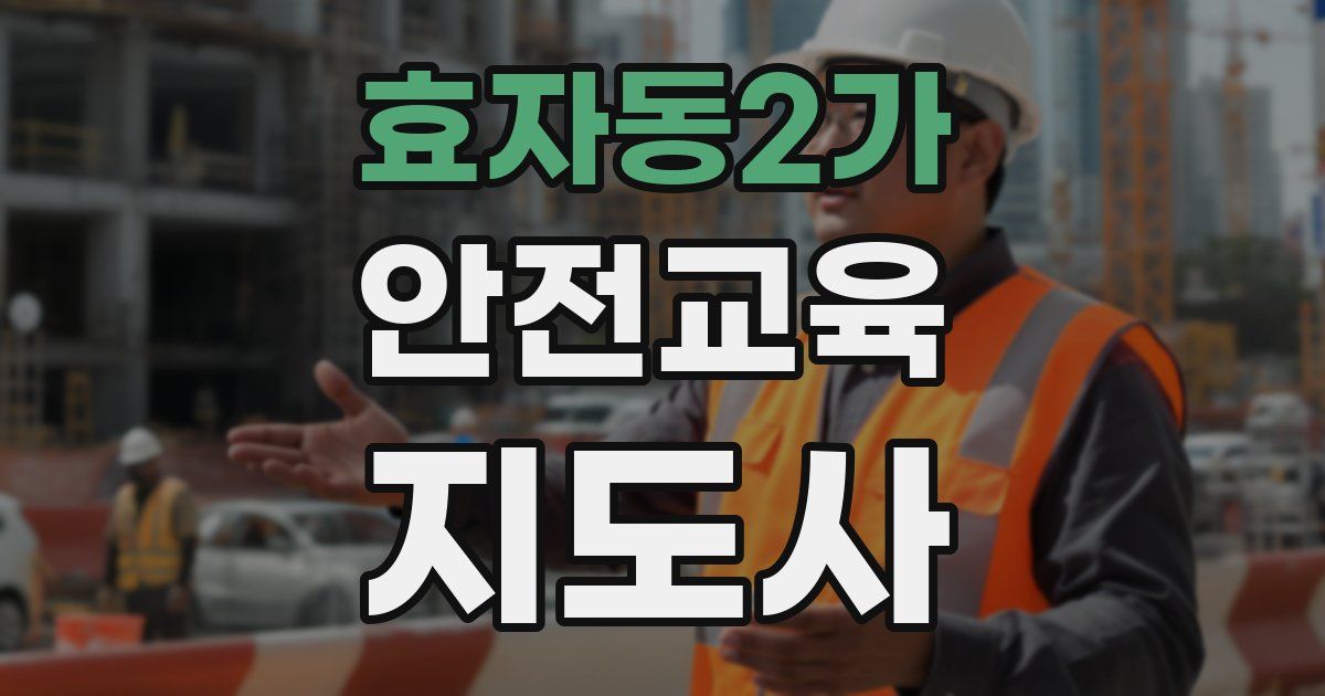 효자동2가 안전교육지도사 자격증
