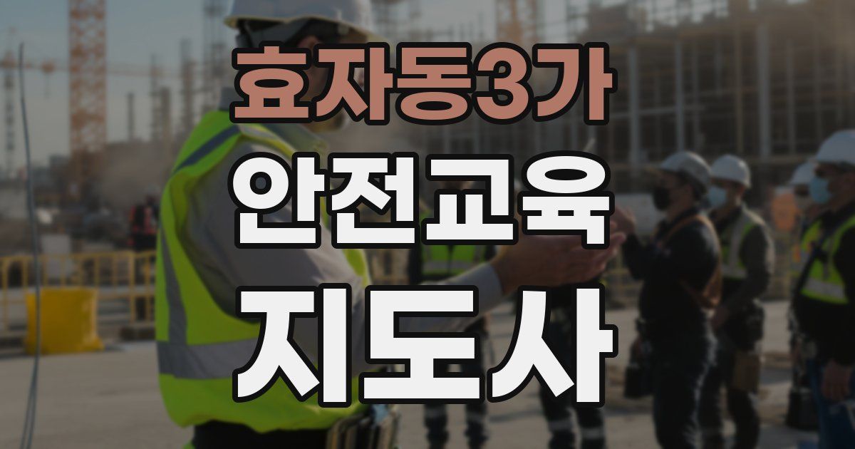 효자동3가 안전교육지도사 자격증