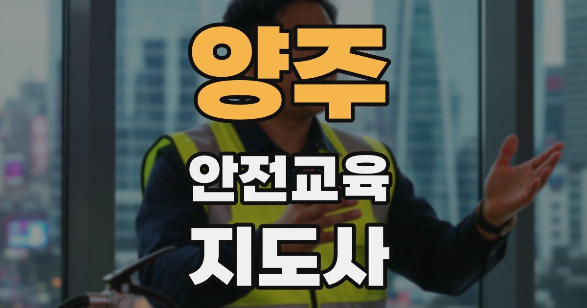 양주 안전교육지도사 자격증