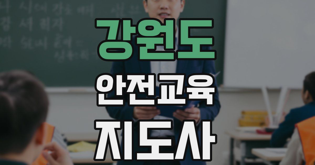 강원도 안전교육지도사 자격증