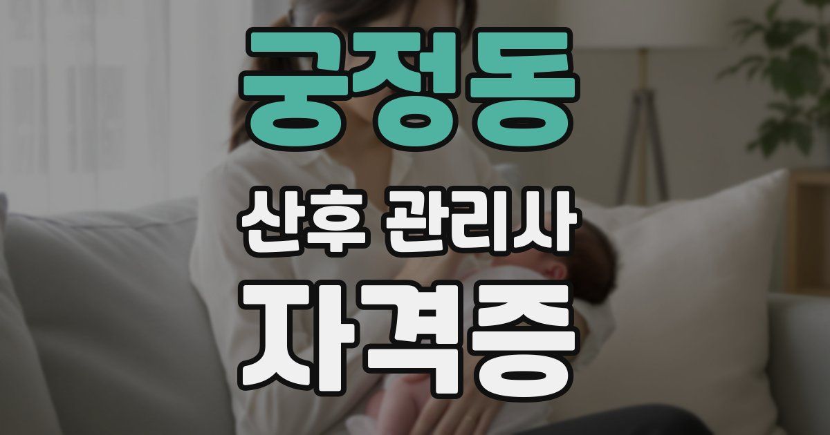 궁정동 산후 관리사 자격증