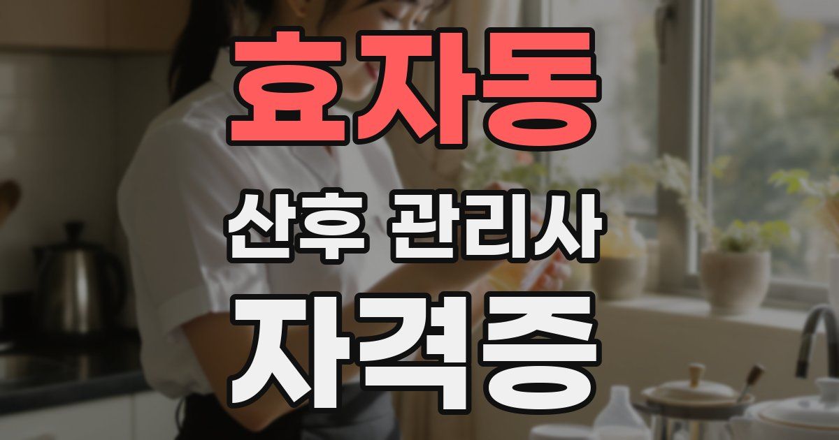 효자동 산후 관리사 자격증