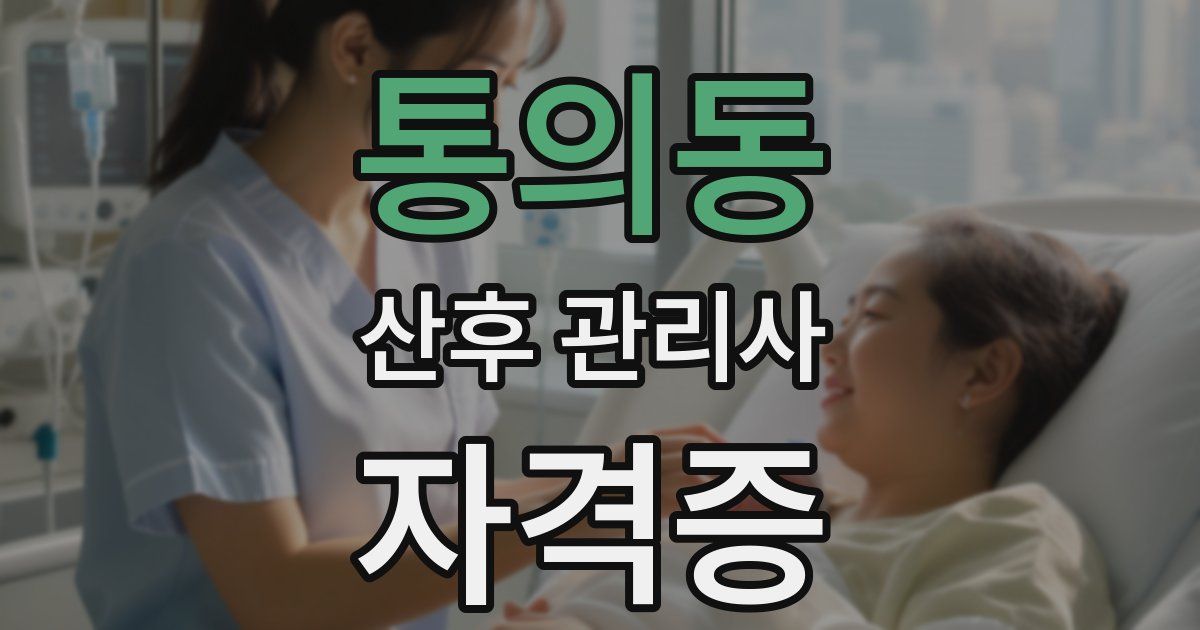 통의동 산후 관리사 자격증